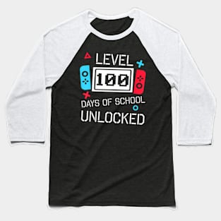 Level 100 Days Of School  Gaming Video Baseball T-Shirt